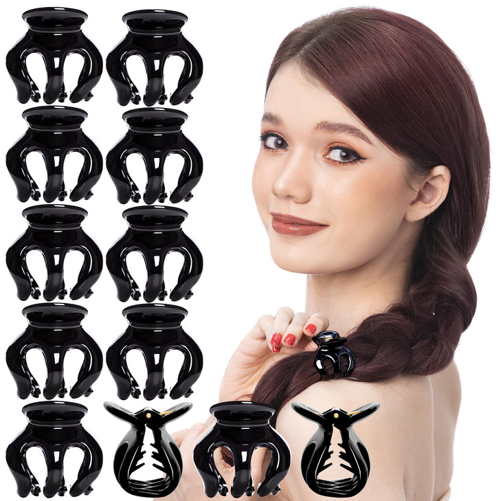 RC ROCHE ORNAMENT 12 Pcs Octopus Hair Clips for Women Thick or Thin Hair Pumpkin No Slip Hold Grip Claw Styling Spider J