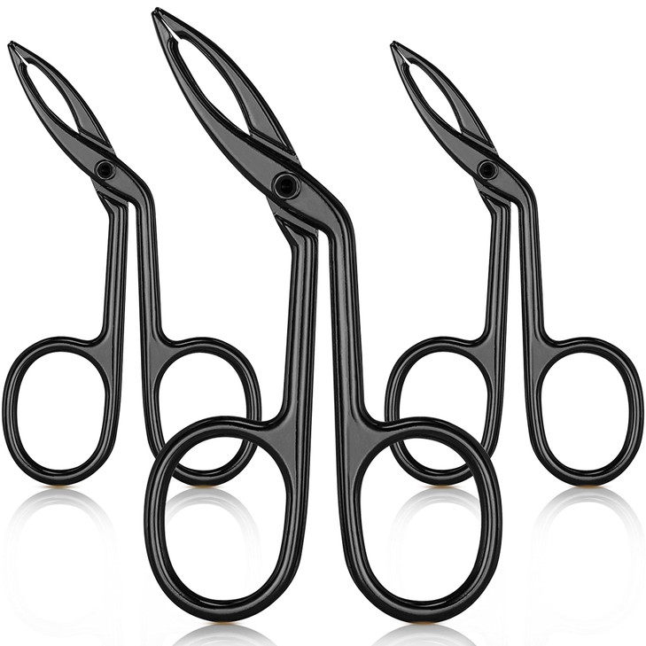 Hicarer 3 Pcs Eyebrow Tweezers Scissor for women facial hair Handle Straight Tip Scissor Shaped Eyebrows Tweezers for Ha