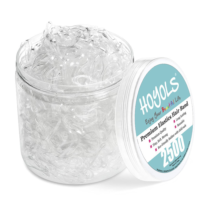 HOYOLS Clear Elastic Hair Bands 2500 Small Rubber Bands Braids for Girls Kids Women NonSlip Tiny Soft Hair Ties Accessor