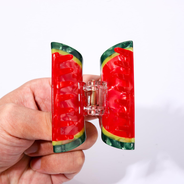 Cute Fruit Watermelon Hair Claws and Clips Fashion Summer Barrettes Acetate Claws for Thin Medium Short Hair Hair Access