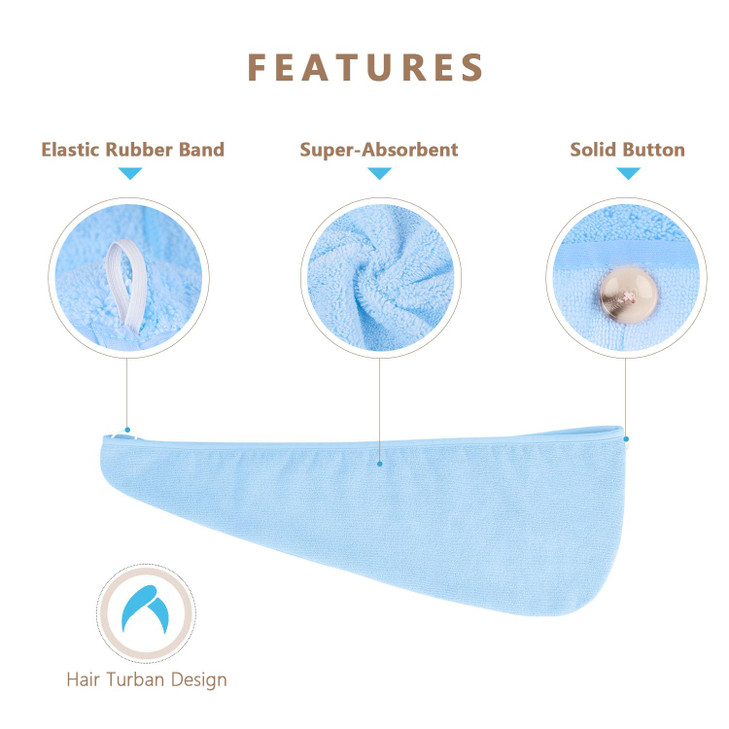 AIDEA Microfiber Hair Towel Wrap 5 Pack Turbans Super Absorbent Quick Dry for All Hair Types AntiFrizz Accessories for W