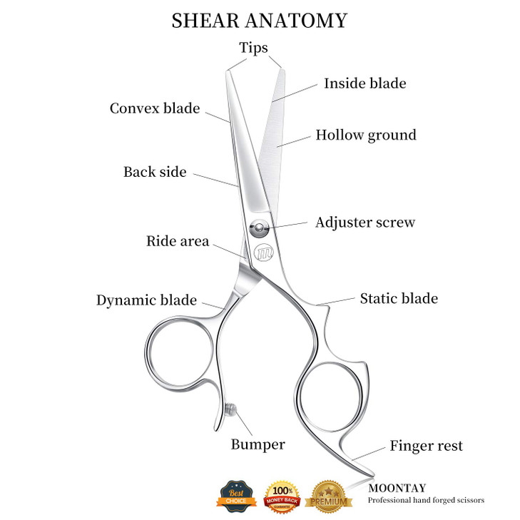 Moontay 60 Hair Cutting Shears with Large Finger Holes Professional Barber Stylist Scissors Salon Hair Cutting Scissors