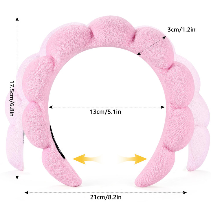 Ztomine Spa Headbands for Washing Face or Facial Set of 2 Skincare Headbands Terry Cloth Headband Wash Combo Pack Puffy