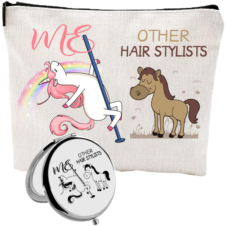 HnoonZ Hair Stylist Gifts for WomenChristmas Gifts for Hair Stylist FemaleHair Stylist Zipper Makeup Bag Cosmetic PouchH