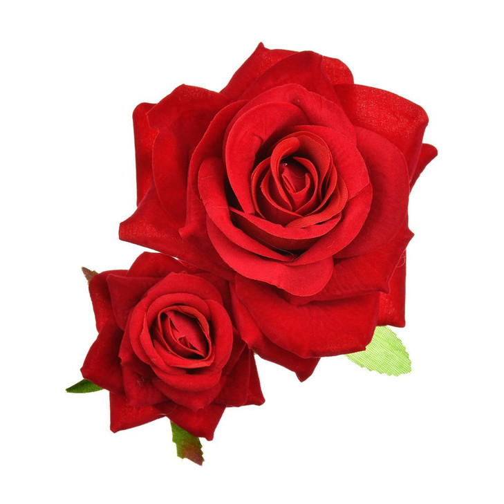 Rose Flower Hair Clip 3D Red Roses Flower Hair Accessories Comb Piece for Girls Women Bride Wedding Hair Clip Flamenco D