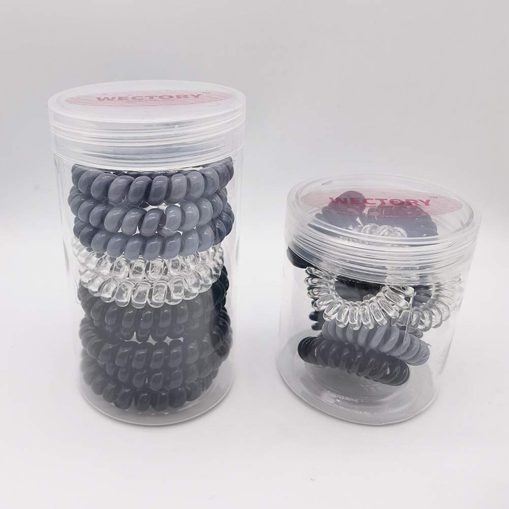 WECTORY Plastic Spiral Hair Ties Coil Hair Ties Phone Cord Hair Ties Hair Coils Hair Accessories for Women or Girls for