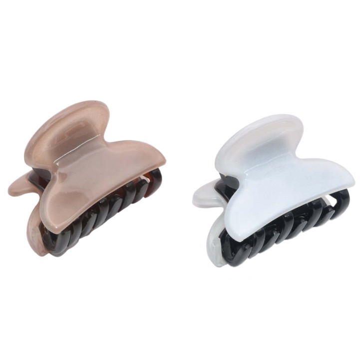 Parcelona French Glossy Oval 1 14 Hair Claw Clips Set of 2 NoSlip Grip Strong Hold Made in France Durable Styling Access