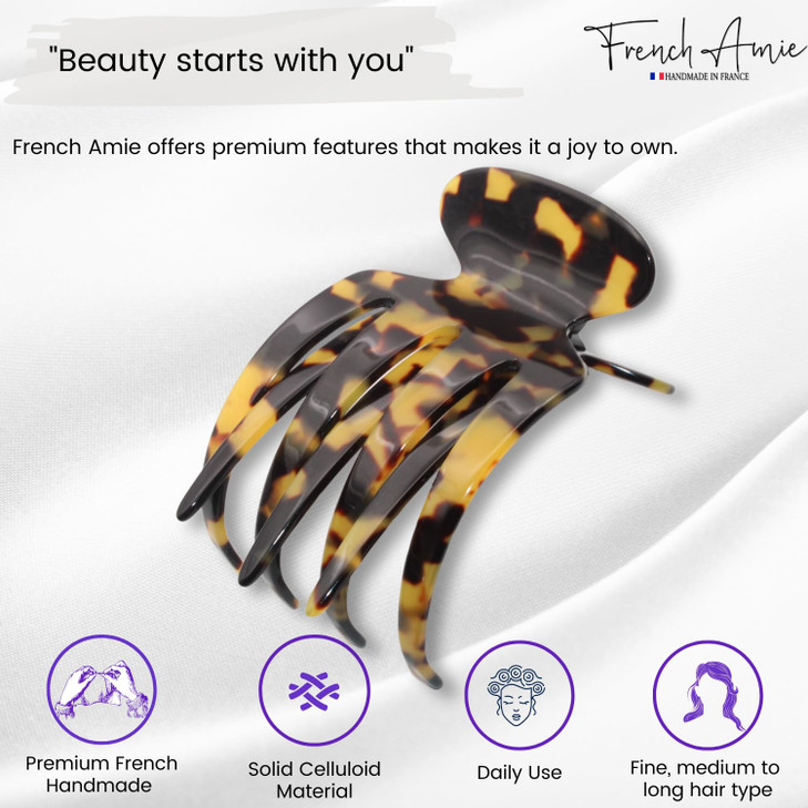 French Amie Paw 2 34 Cellulose Handmade Hair Side Clips Girls Hair Claw Clips Yoga Jaw Fashion Durable Styling Women Hai
