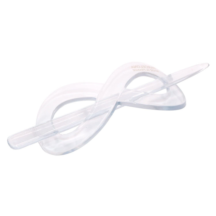 Parcelona French Infinity Clear Hair Slider Pin Thru Barrette Clip with Stick for Fine Hair Women and Girls