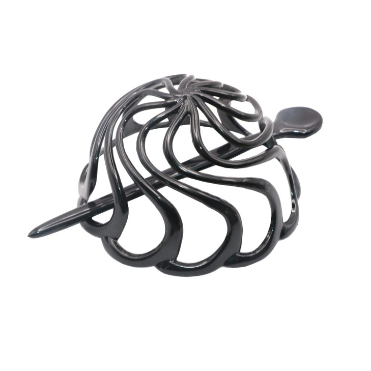 Parcelona French Swirls Large 35 Cellulose Acetate Bun Cover with Stick Ponytail Chignon Durable Fashion Women Hair Acce