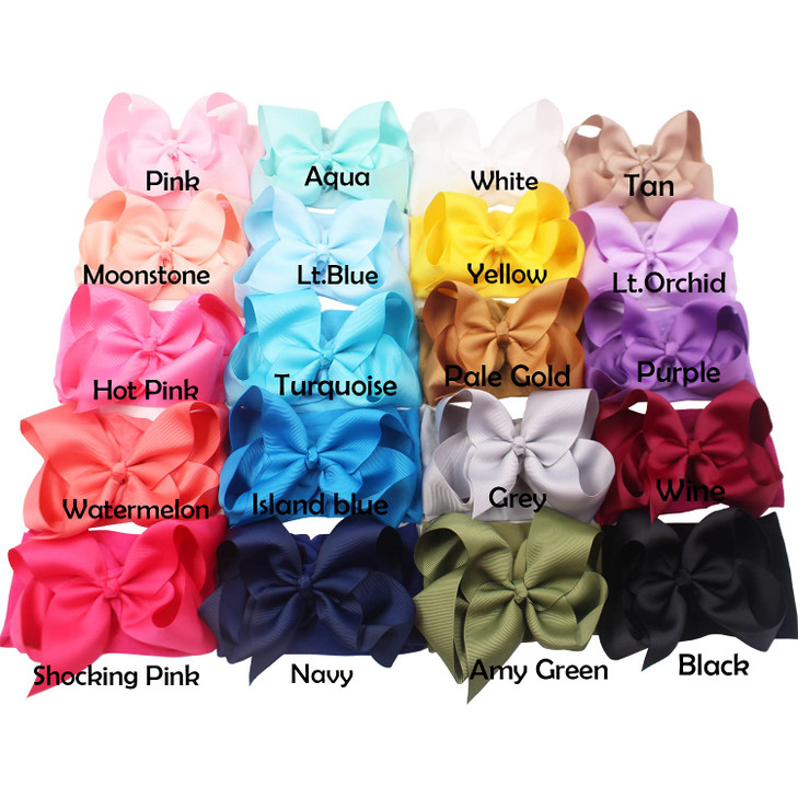CellElection 20PCS Baby Girls Soft Nylon Headbands 6Inch Big Bows Elastic Nylon Hairbands Hair Accessories for Newborns