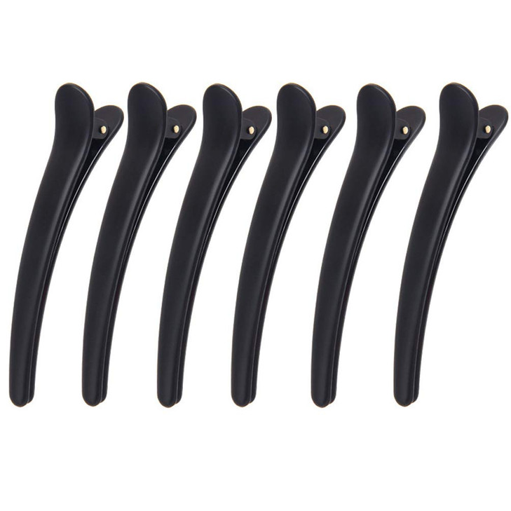 12 Pcs Matt Black Styling Hair Clips Plastic Alligator Hair Clips Professional Hair Clamp for Salon Hair Styling Section