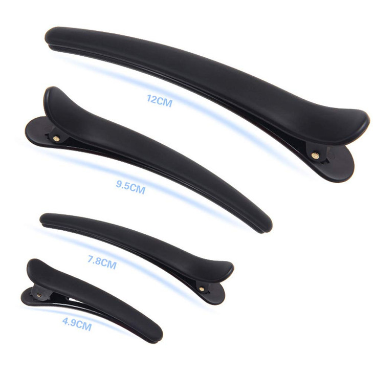 12 Pcs Matt Black Styling Hair Clips Plastic Alligator Hair Clips Professional Hair Clamp for Salon Hair Styling Section