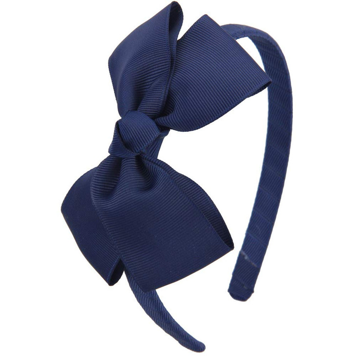 7Rainbows Fashion Cute Navy Blue Bow Headband Back to School Headbands for Girls Toddlers