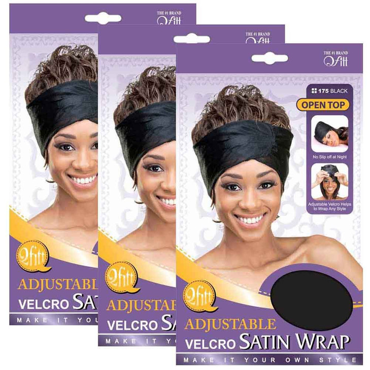 (3 Pack) Qfitt  Adjustable Velcro Satin Open Wrap #175 online at globaldelivered