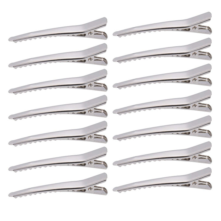 Bekith 200 Pack 236 inches Hair Clips Metal Alligator Teeth Prongs Clips Holders Hairdressing Salon Hair Grip