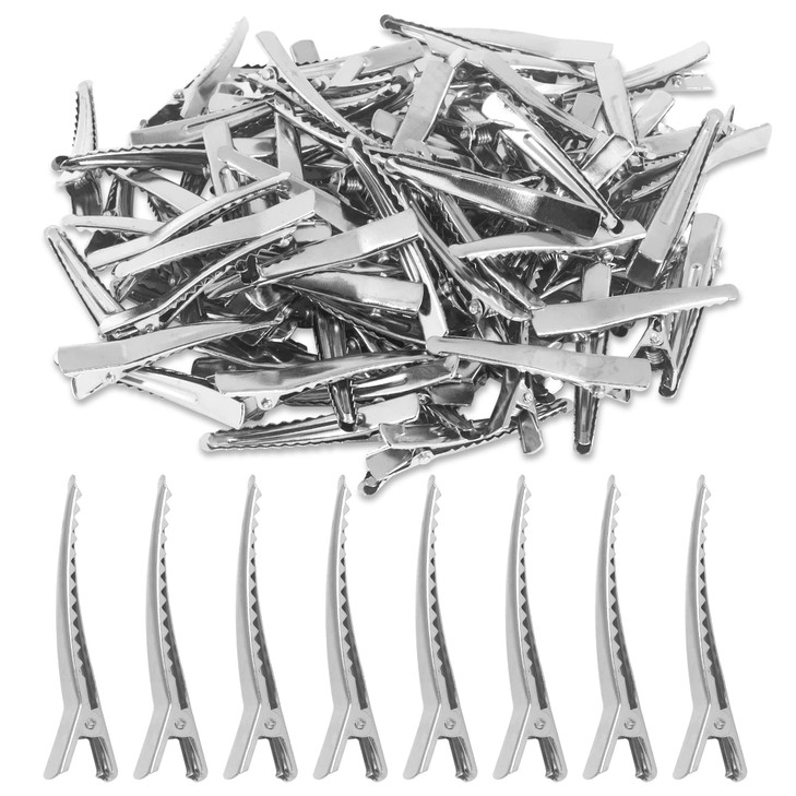 Super Z Outlet 45cm Silver Alligator Teeth Prongs Clips Holders for Hair Care Arts Crafts Projects Dry Hanging Clothing