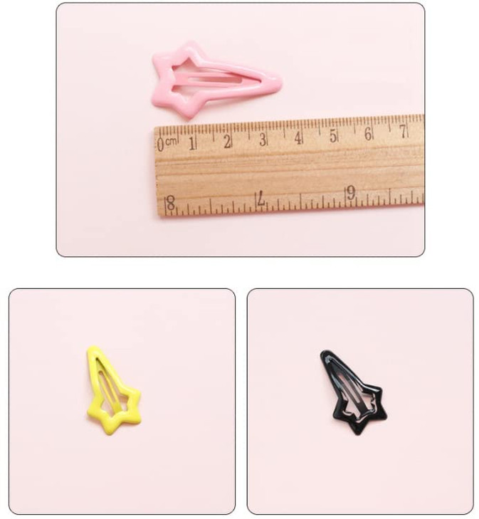 Duehut HLLMX 10 PCS Colorful Stars Duckbill Clip Hair Clip Nonslip Colorful Cute Lovely Metal Hair Barrettes Hair Access