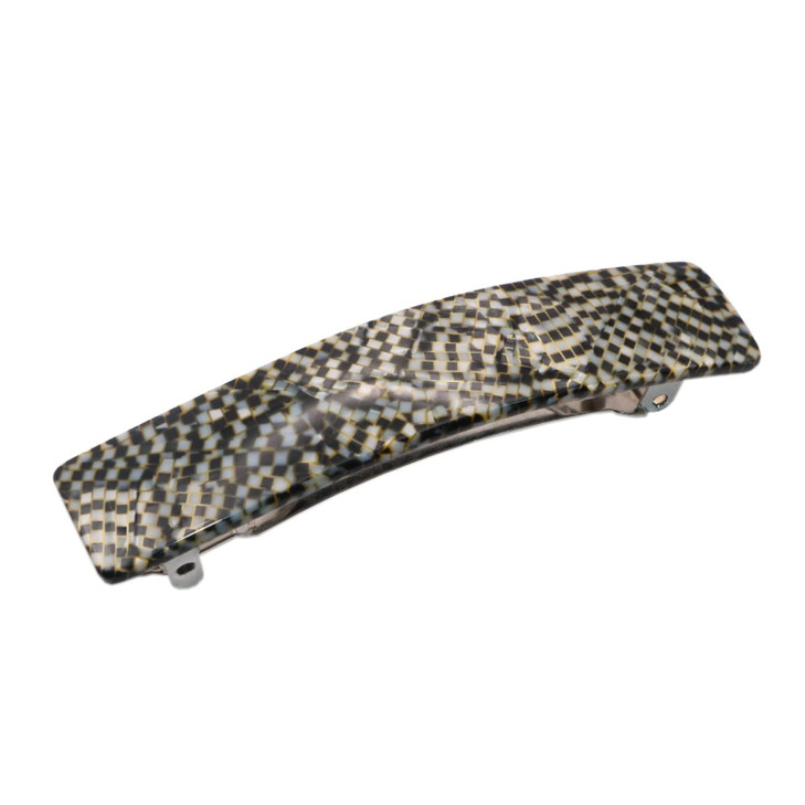 French Amie Oblong Handmade 35 Celluloid Automatic Hair Clip Barrette for Girls Strong Hold Hair Clips for Women No Slip