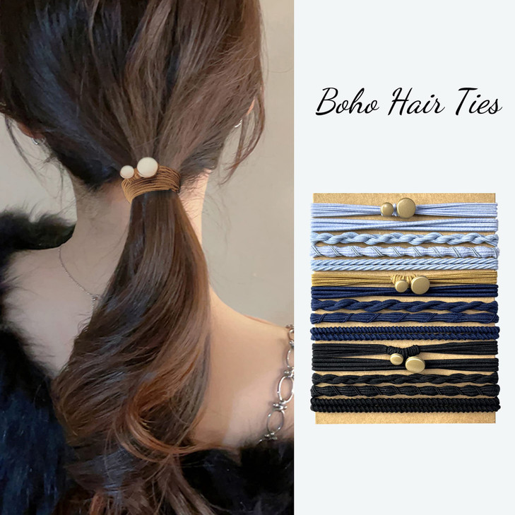 74Pcs Boho Hair Accessories for Women Soft DualUse NoDamage Ties Bracelets for Ponytails and All Hair Types