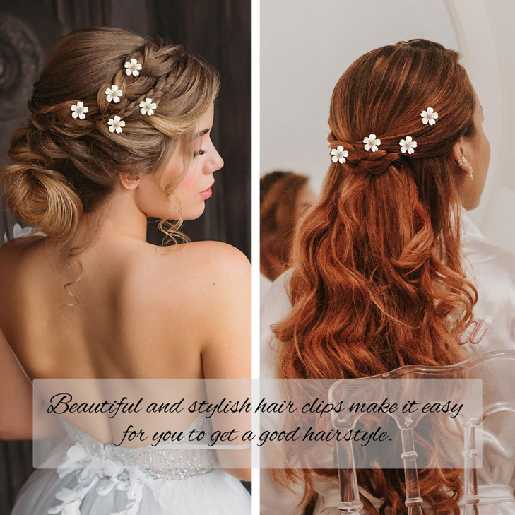 YISSION Decorative Pearl Rhinestone Hair Pins 20Pcs Mini Bridal Hair Barrettes and Accessories for Wedding Girls and Wom
