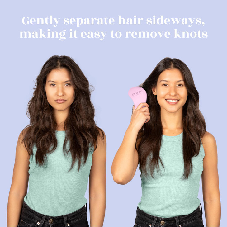 Crave Naturals Glide Thru Detangling Brush For Natural Curly Straight Wet or Dry Hair Gentle Detangler Brush Styling Too