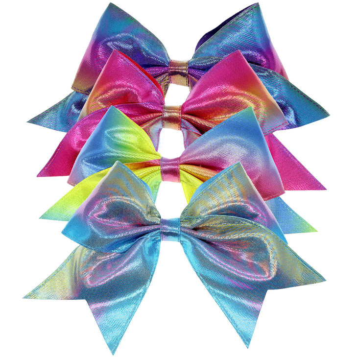 FROG SAC 4pcs Tie Dye Mermaid Hair Bows for Girls Large Cheer Bow For Kids Sparkly Cute Little Girl Hair Accessories 6 I