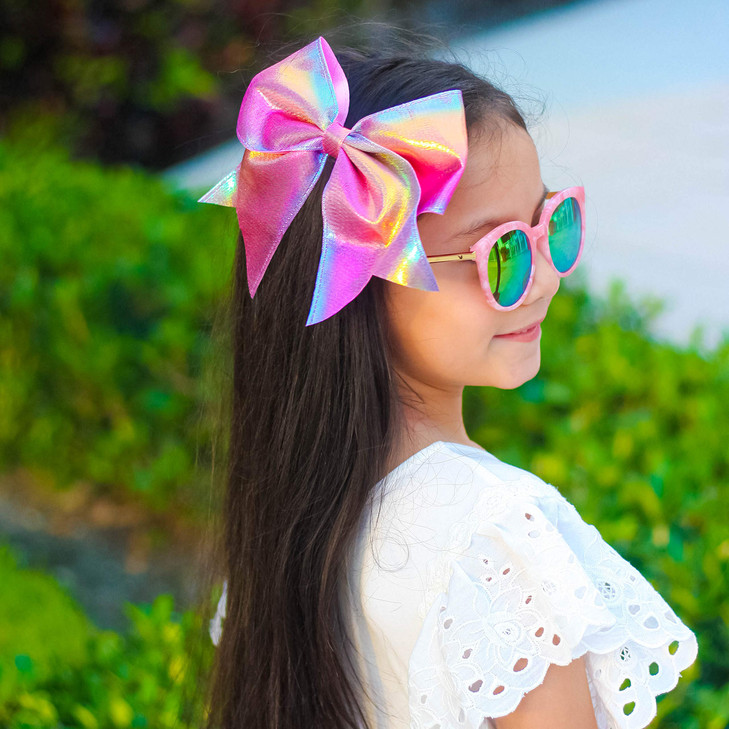 FROG SAC 4pcs Tie Dye Mermaid Hair Bows for Girls Large Cheer Bow For Kids Sparkly Cute Little Girl Hair Accessories 6 I