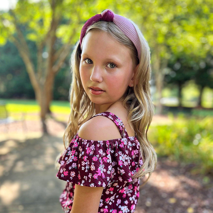 FROG SAC 3 Top Knot Headbands for Girls Cute Knotted Headband Pack Two Tone Hair Accessories in Blue Pink Purple Boho Fa