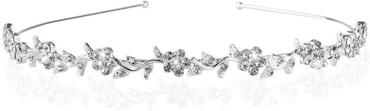 SUWOW Bridal Headband Bridal Headpieces for Wedding Crystal Headband Stylish Rhinestones Princess Crown Flower Leaf Tiar