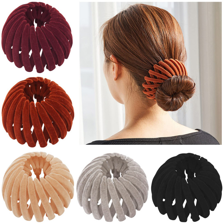 Bird Nest Magic Hair Clip TOBATOBA 5Pcs Hair Holder Plate Hairpin for Thin Hair Expandable Ponytail Bun Maker Hair Acces