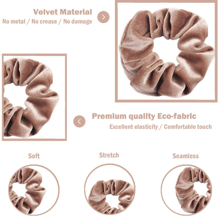 IVARYSS Velvet Scrunchies for Women 12 Pcs Dark Colors Classic Elastic Thick Scrunchy Bands Ties Soft Ropes Ponytail Hol