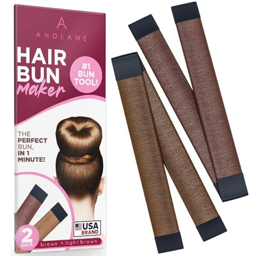 Womens Hair Bun Maker French Twist Hair Fold Wrap Snap by Andlane 1 Brown 1 Light Brown
