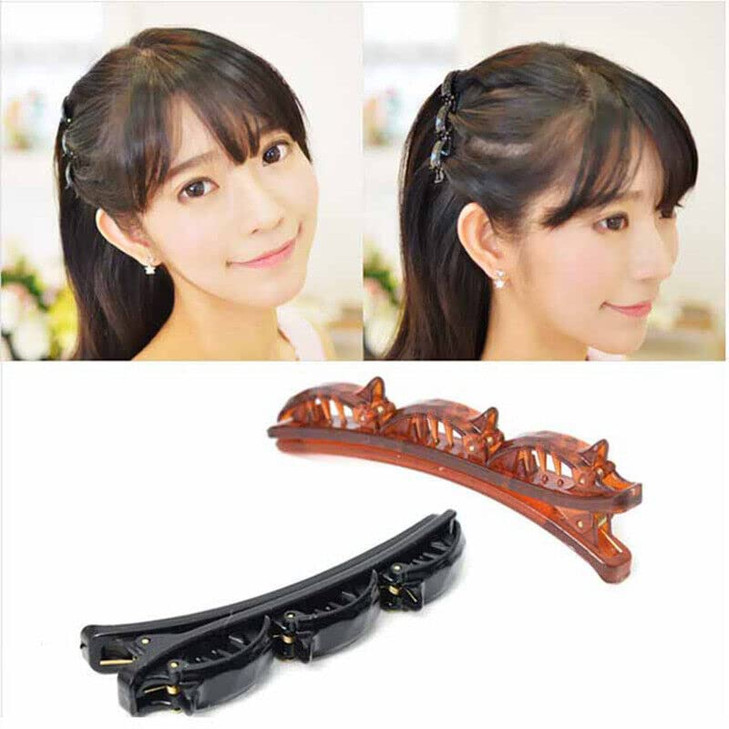 Twist Band French Braider Hair Tool with Double Layers and Front Hair Clips Fashion Plait Clip Hairpin Headband Accessor