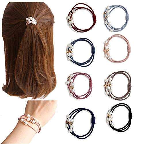 Ruihfas 10PcsLot Korean Hair Tie Bracelets for Women No Damage Scrunchies Elastic Hair Bands Ropes Elastics Boho Hairban