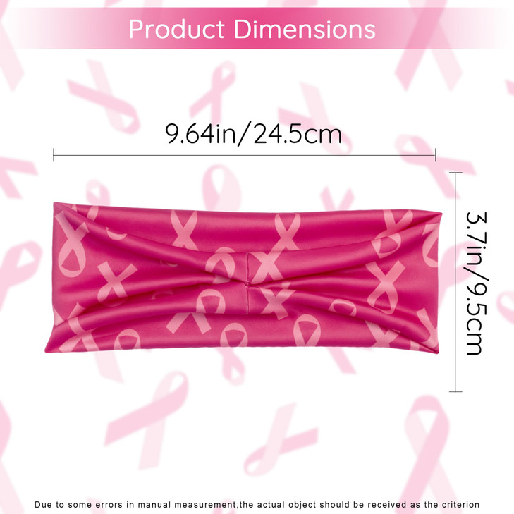 Heyiminy Breast Cancer Awareness Headbands for Women 2Pack or 3Pack Pink Ribbon Headbands 37 x 96 Pink Headband Breast C