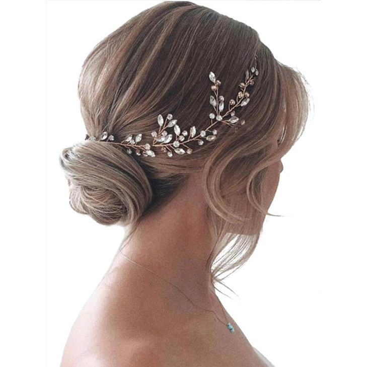 JAKAWIN Bridal Hair Accessories Wedding Hair Piece Rhinestone Hair Vine for Women HV113 1 Silver