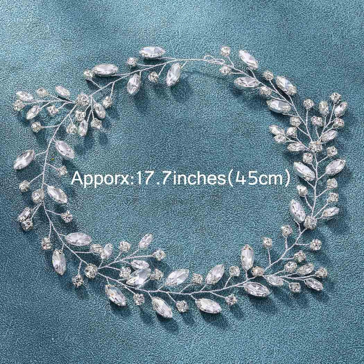 JAKAWIN Bridal Hair Accessories Wedding Hair Piece Rhinestone Hair Vine for Women HV113 1 Silver