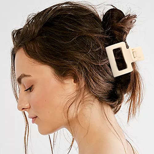 ATODEN 5 Pcs Square Matte Hair Claws for Women Girls 2 NonSlip Strong Grip Hair Clamps for Thin Medium Hair Jaw Styling