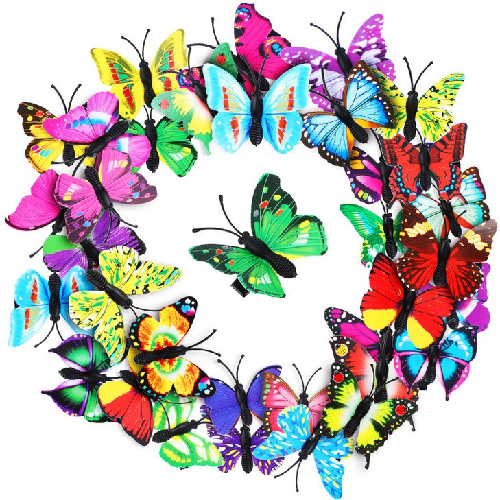36 Pieces Butterfly Hair Clips Colorful Butterfly Barrettes 3D Wedding Hair Clips for Bridal Women Halloween Party Favor