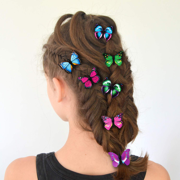 36 Pieces Butterfly Hair Clips Colorful Butterfly Barrettes 3D Wedding Hair Clips for Bridal Women Halloween Party Favor