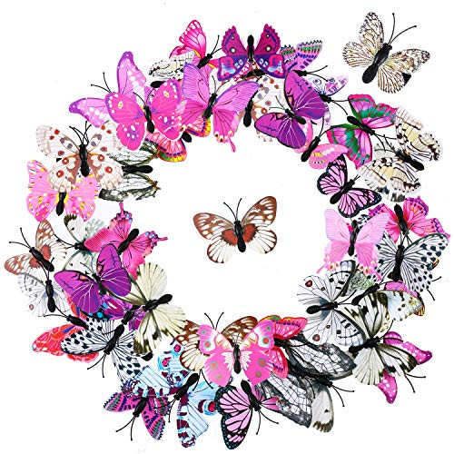 36 Pieces Butterfly Hair Clips Colorful Butterfly Barrettes 3D Wedding Hair Clips for Bridal Women Halloween Party Favor