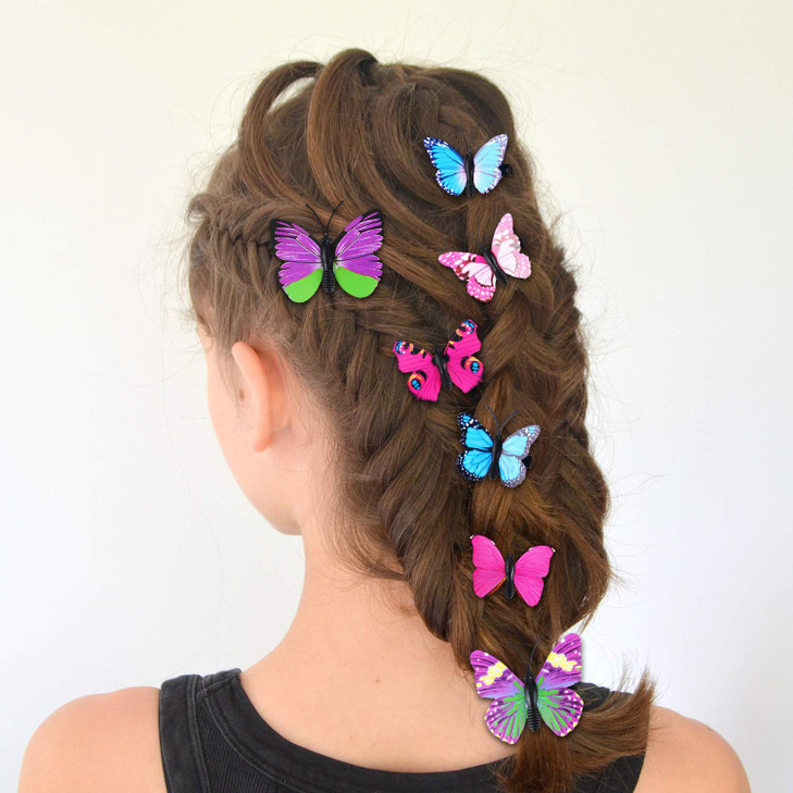 36 Pieces Butterfly Hair Clips Colorful Butterfly Barrettes 3D Wedding Hair Clips for Bridal Women Halloween Party Favor