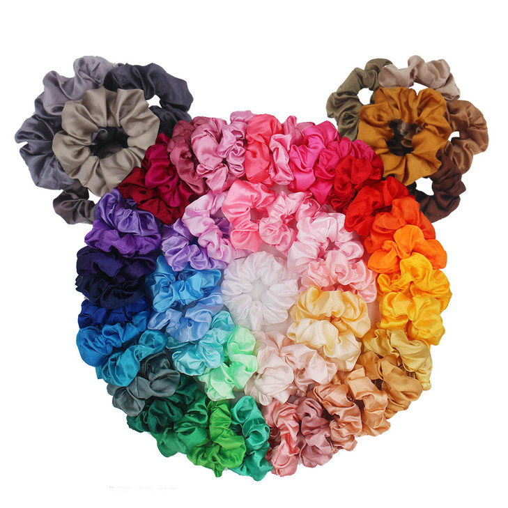 BeeVines Hair Scrunchies Satin Silk Scrunchies Silky Curly Hair Accessories for Women Hair Ties Ropes for Teens Girls Bi