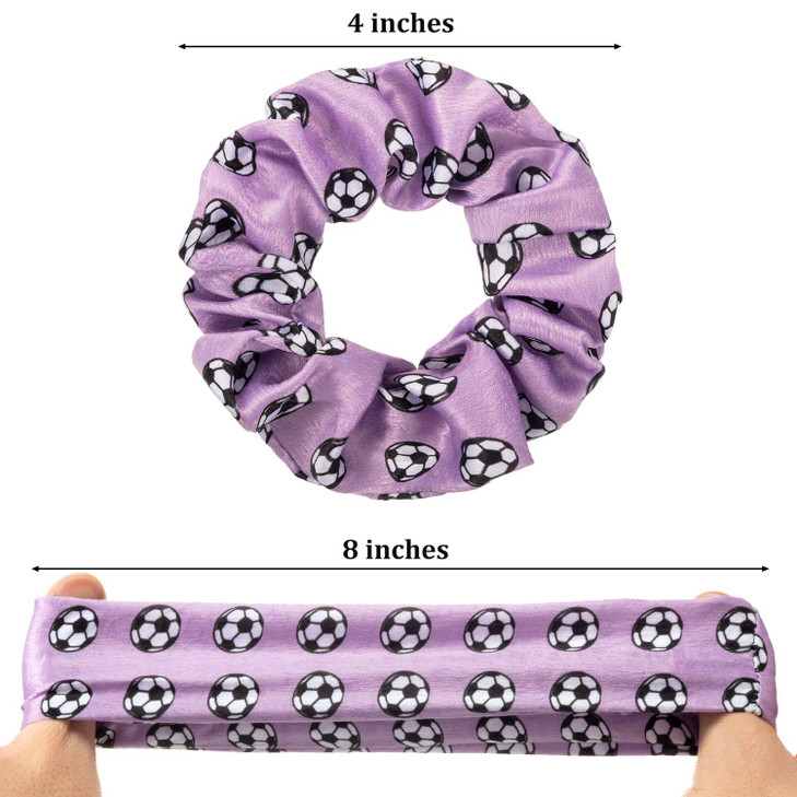 WILLBOND 8 Pieces Soccer Hair Scrunchies Football Hair Ties Elastic Bands Girl Gifts Colorful Ponytail Holders Sport Acc