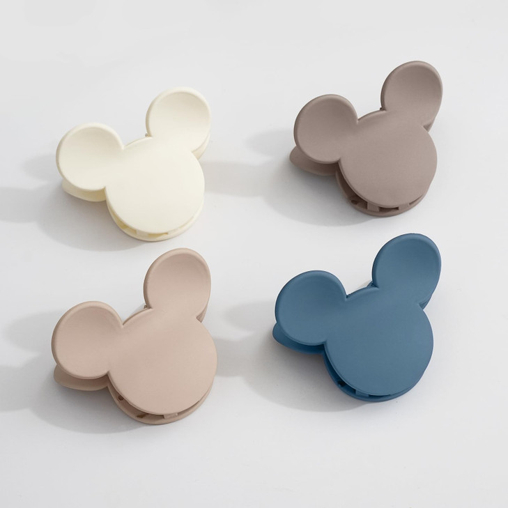 BOUNIQ 4 Pcs Hair Claw Clips Small Mouse Ear Hair Clips Matte 25 NonSlip Jaw Clips for Thin and Medium Hair Hair Accesso