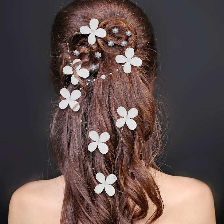 Boao 56 Pieces Bride Hair Accessories for Wedding Crystal Pearl Bridal Headpiece Hair Comb Rhinestone Clips Bridesmaid F