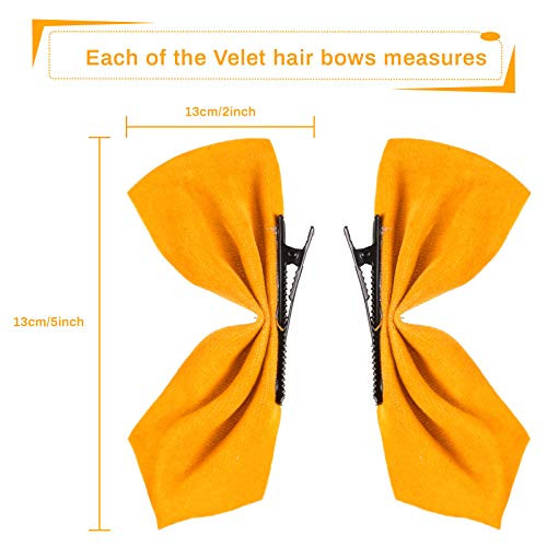 Whaline 4 Pairs Velvet Hair Bows and Barrettes in Mix Colors 8 NonSlip Bowknot Hair Clips and Pins for Girls Women Red Y