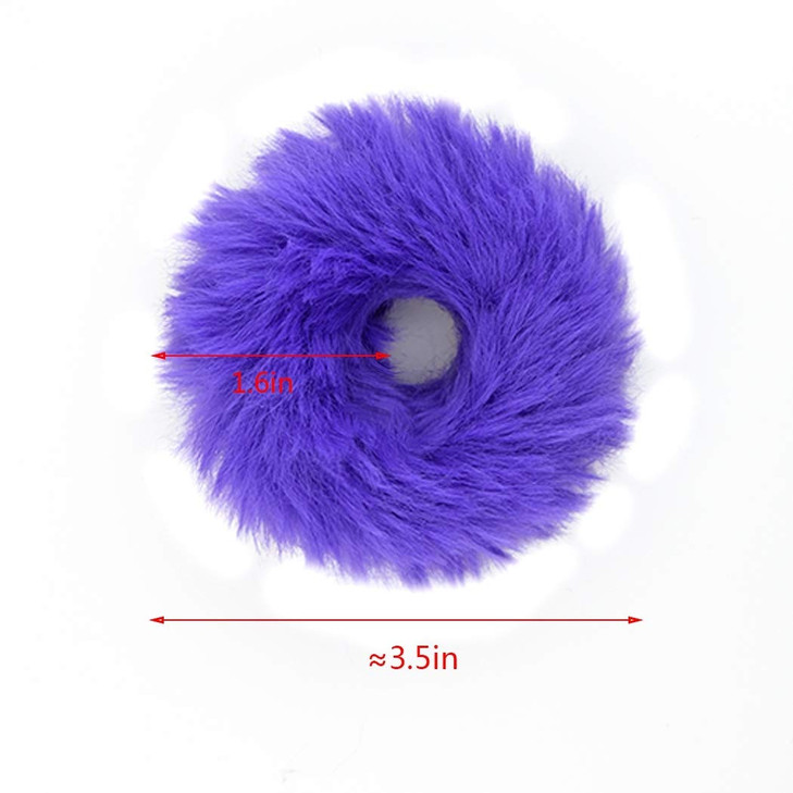 jiebor 32PCS Faux Fur Scrunchies and Hair Accessories for Women Fuzzy Hair Ties Bands Ropes Wristbands Rings for Ponytai