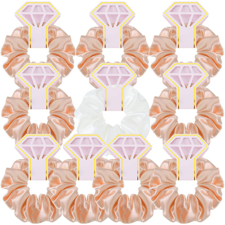 WILLBOND 10 Pcs Bridal Hair Scrunchies Satin Bridesmaid Hair Ties Bachelorette for Wedding Party Favors Bridesmaid Propo